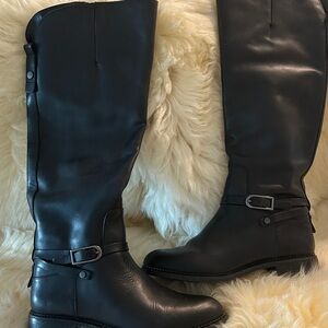 Black Leather Riding Boots